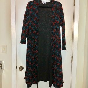 Lularoe black/teal/red Sarah duster NWT - USA MADE